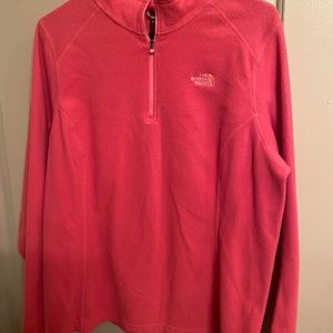 Hot pink XL north face fleece pullover